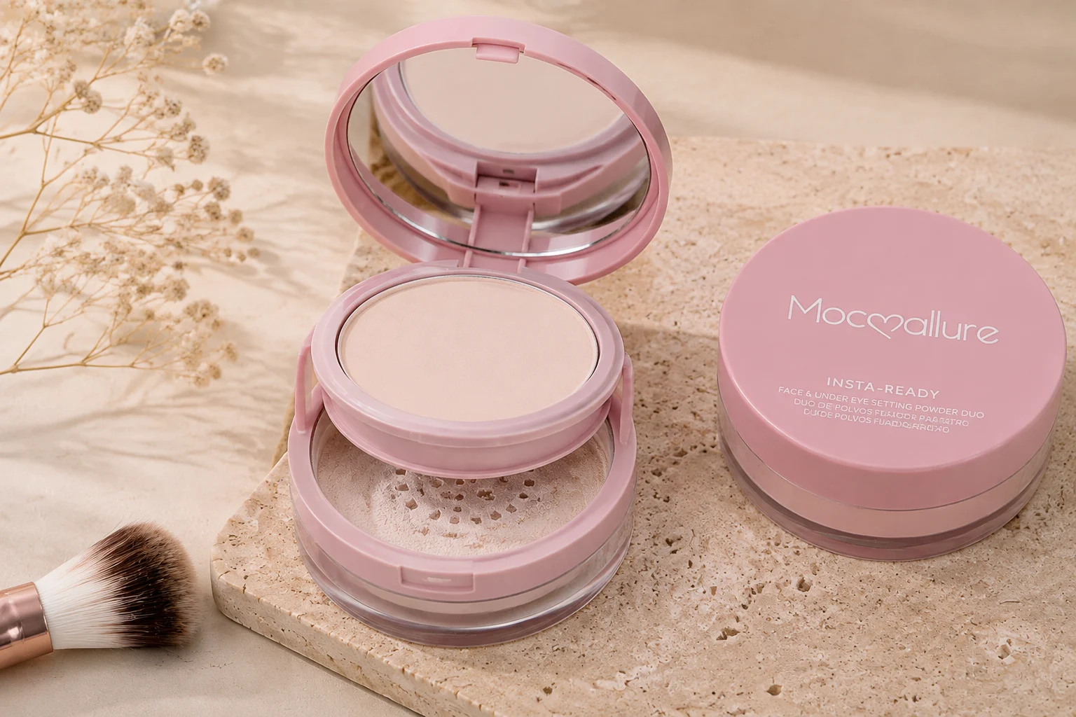 mocoallure private label setting powder compact